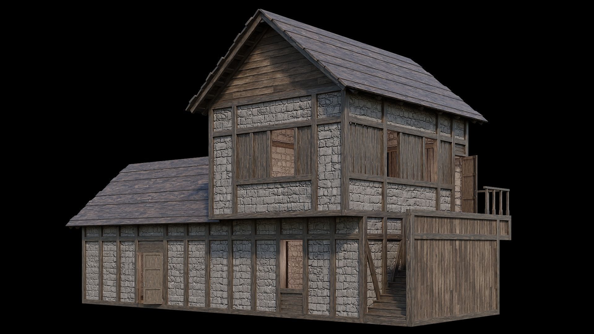 Medieval Village Pack  - 6 Assets - 4K Textures Game Ready Low-poly 3D model_17