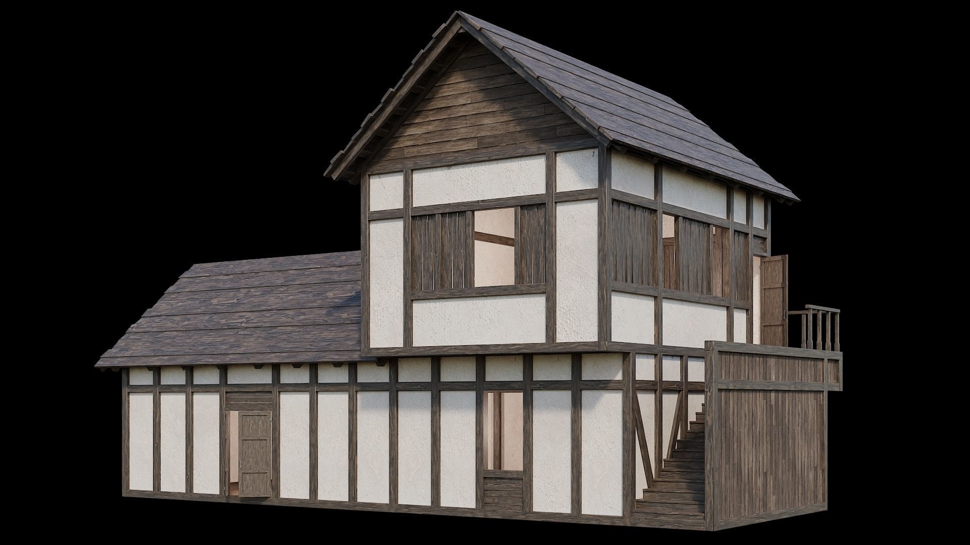 Medieval Village Pack  - 6 Assets - 4K Textures Game Ready Low-poly 3D model_4