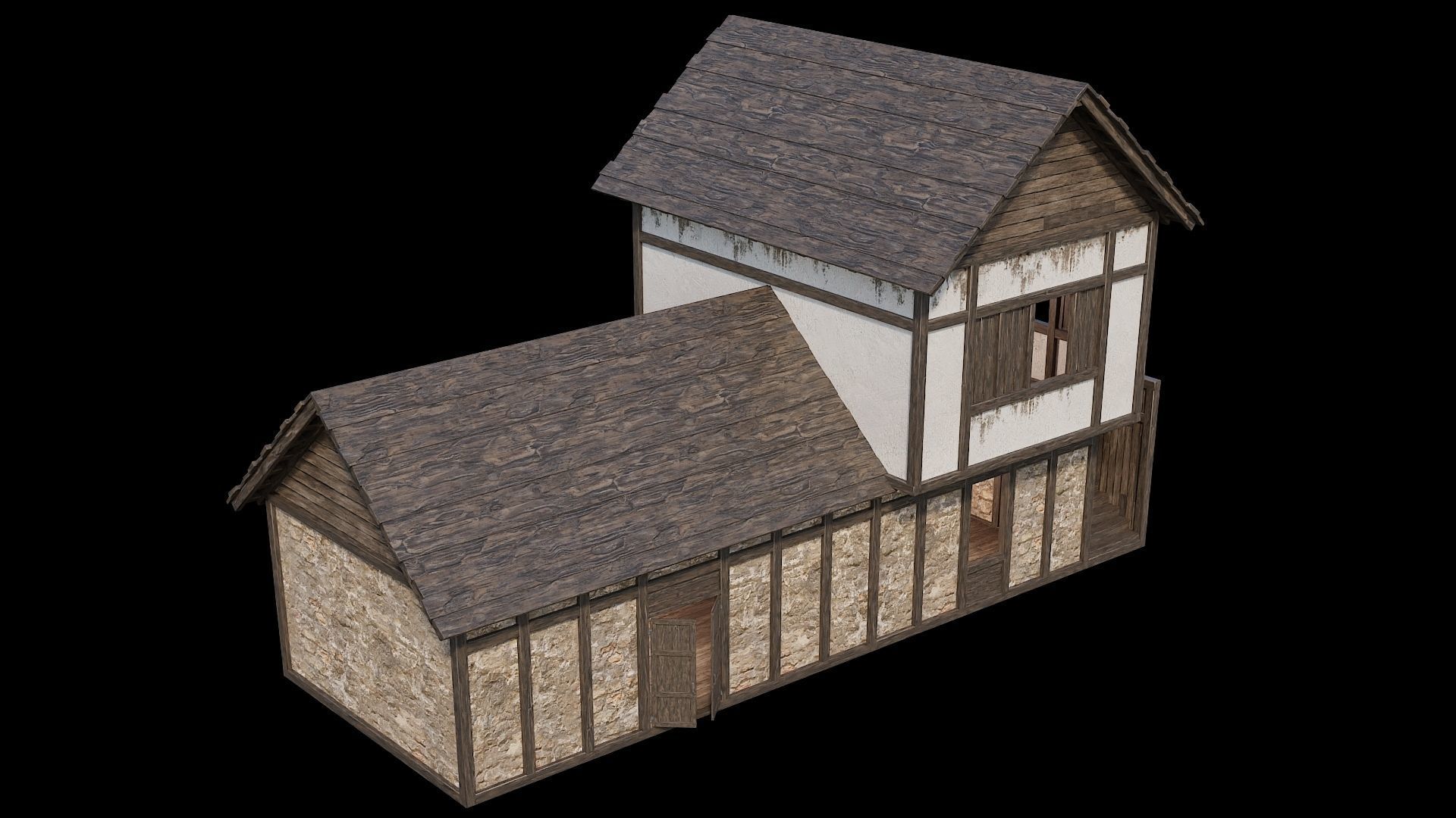 Medieval Village Pack  - 6 Assets - 4K Textures Game Ready Low-poly 3D model_30
