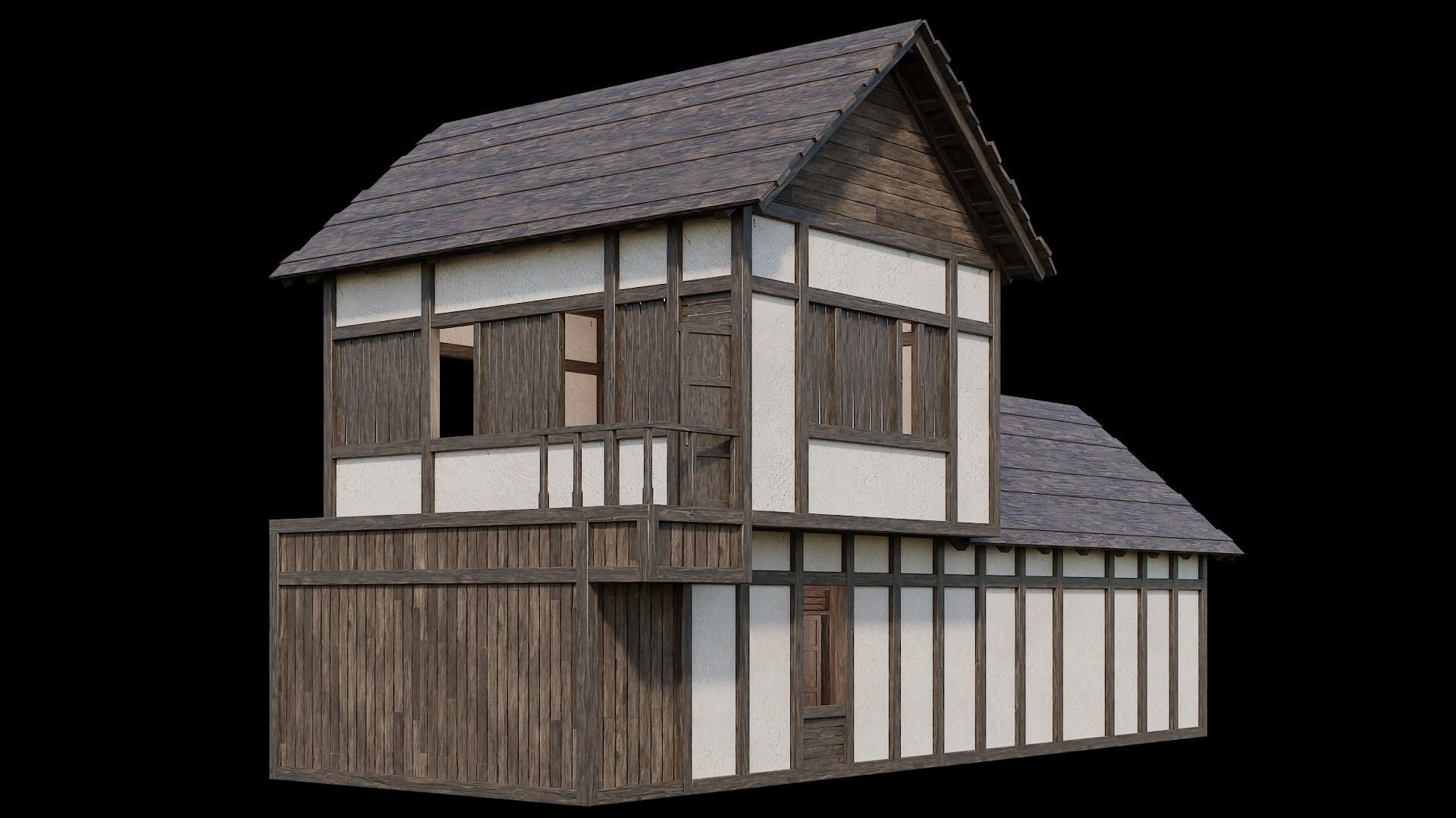 Medieval Village Pack  - 6 Assets - 4K Textures Game Ready Low-poly 3D model_3