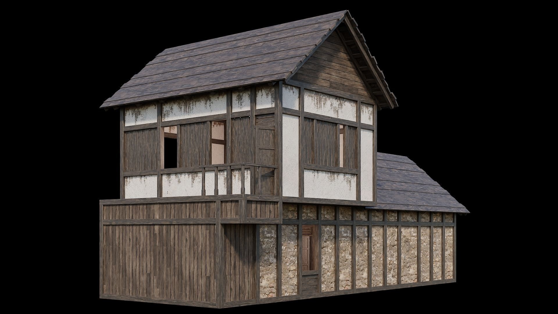 Medieval Village Pack  - 6 Assets - 4K Textures Game Ready Low-poly 3D model_28