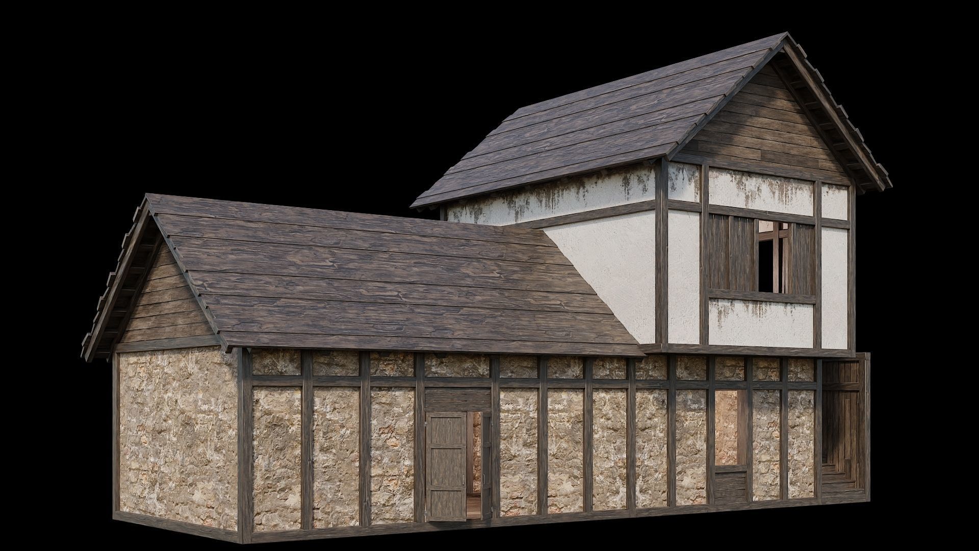 Medieval Village Pack  - 6 Assets - 4K Textures Game Ready Low-poly 3D model_26