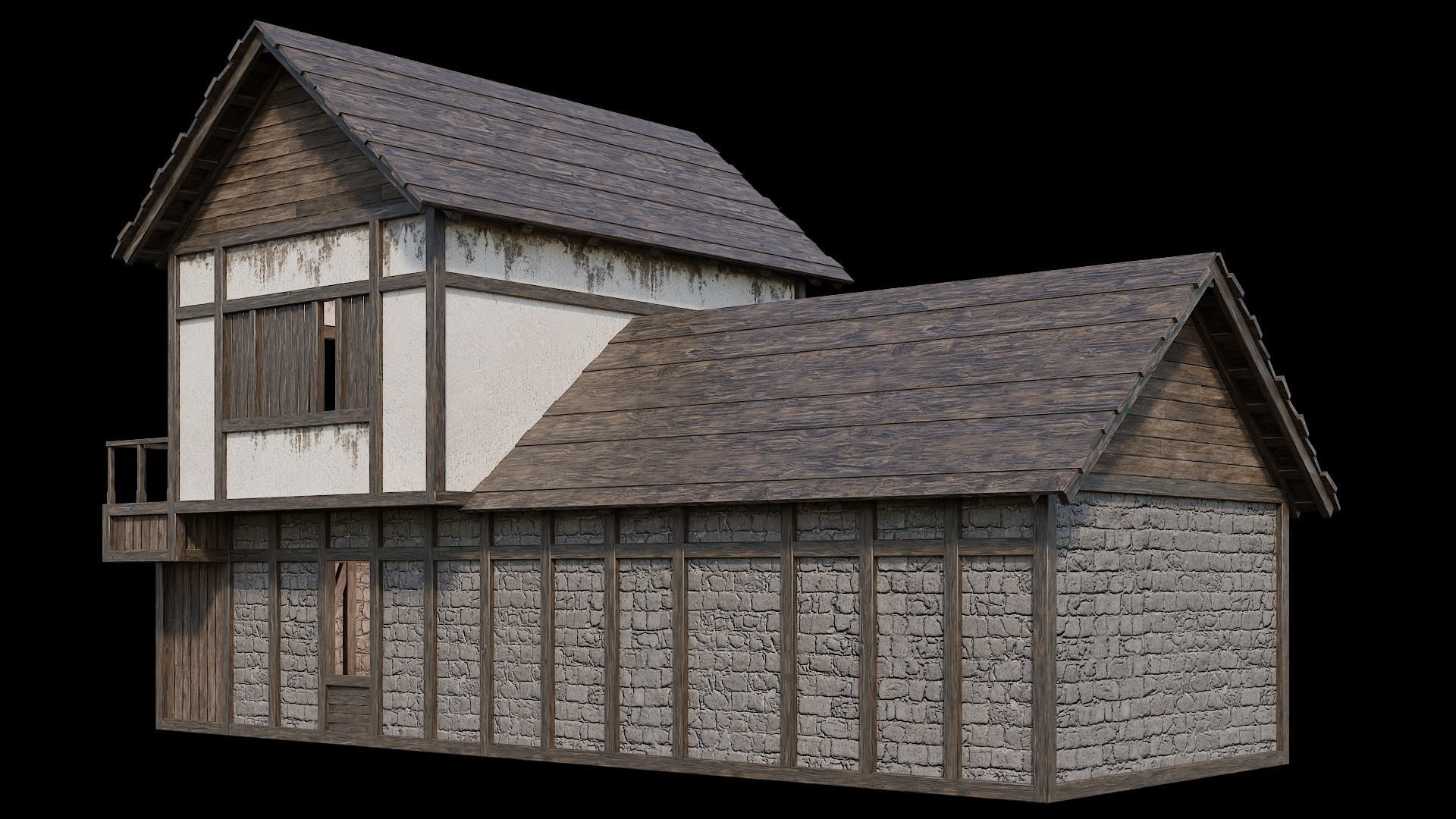 Medieval Village Pack  - 6 Assets - 4K Textures Game Ready Low-poly 3D model_21