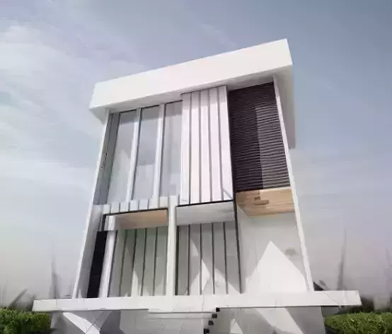 Architectural dark brown house 3D model