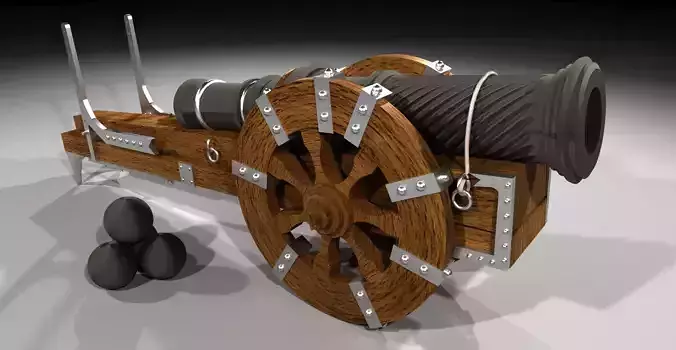 Navy Gunpowder Cannon 3D model