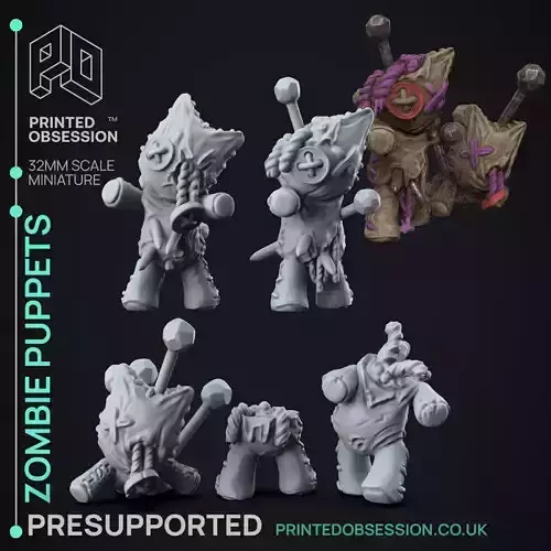 Zombie Puppets - 3D Printable TTRPG - PRESUPPORTED - 32mm Scale