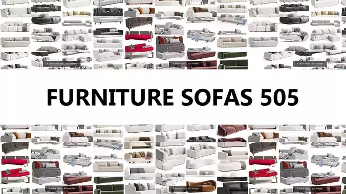 A set of sofas 505  3D Model Collection