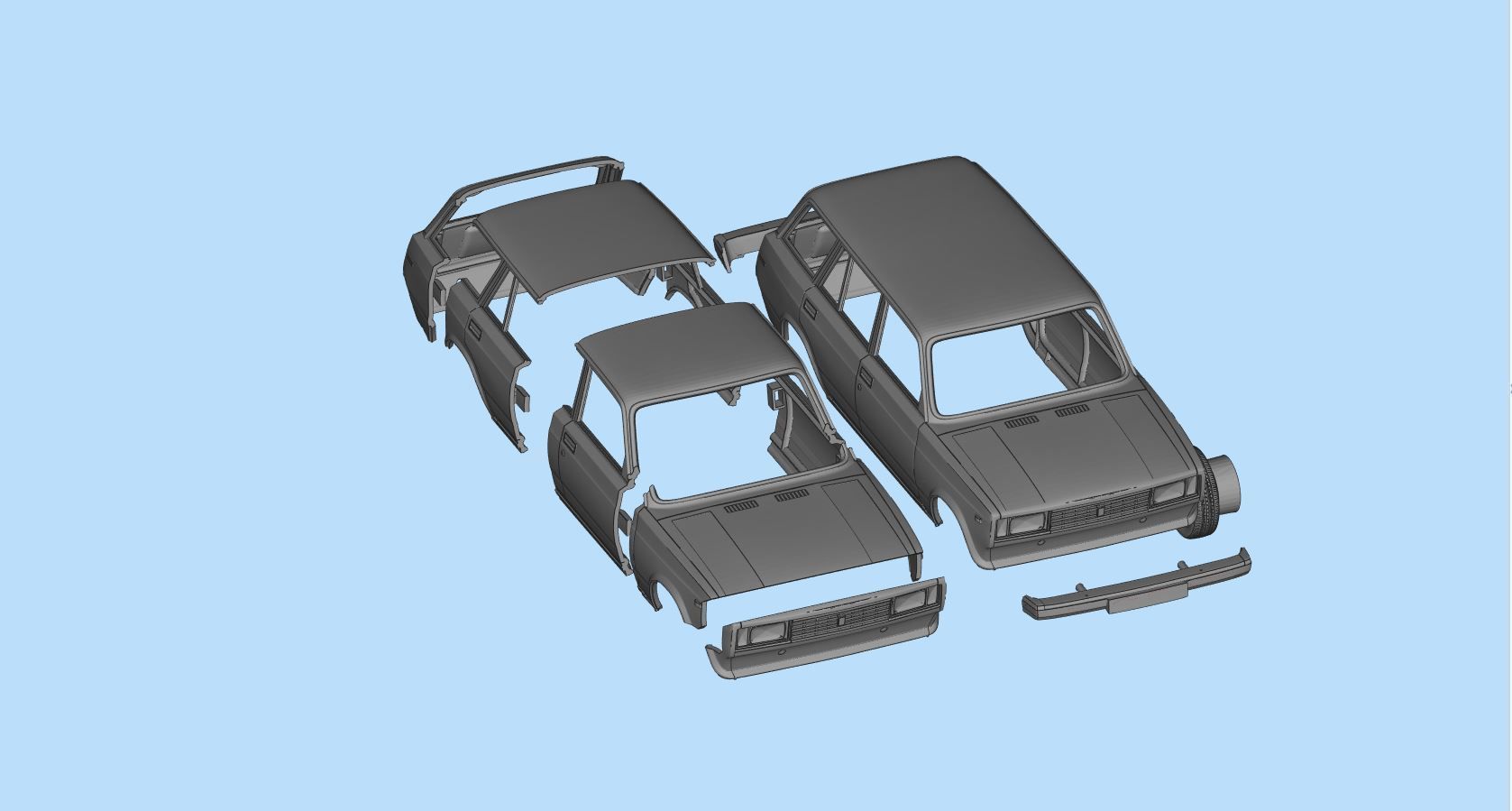 PrintablesSTL Lada Riva Nova Signet 2104 Classic Cars 3D print model_9