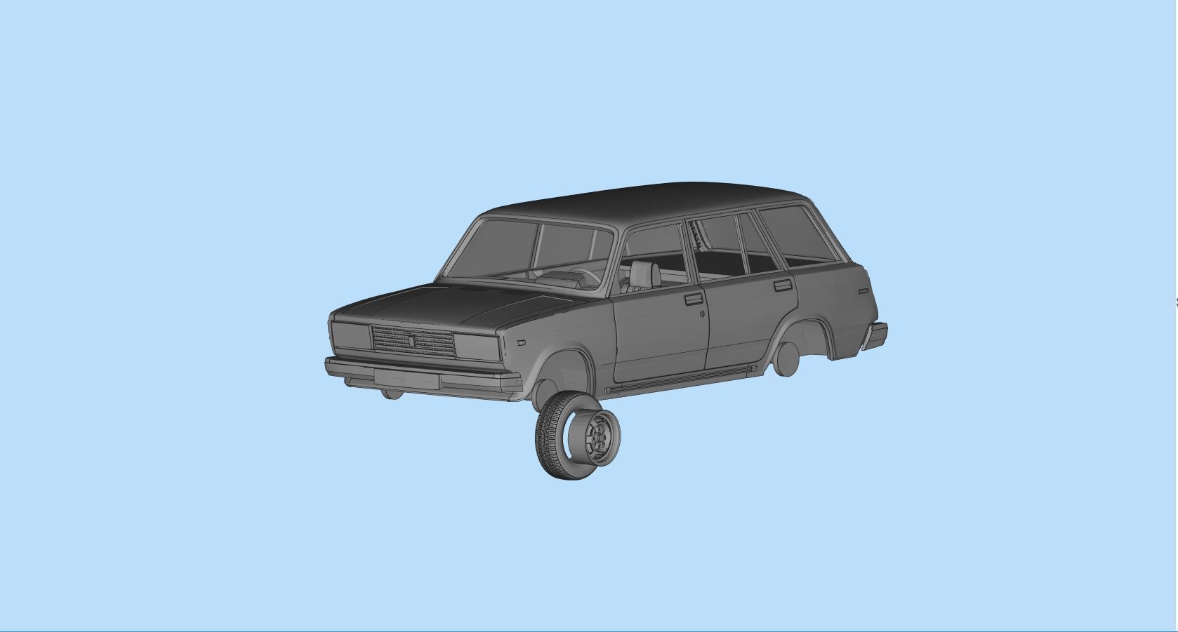 PrintablesSTL Lada Riva Nova Signet 2104 Classic Cars 3D print model_17