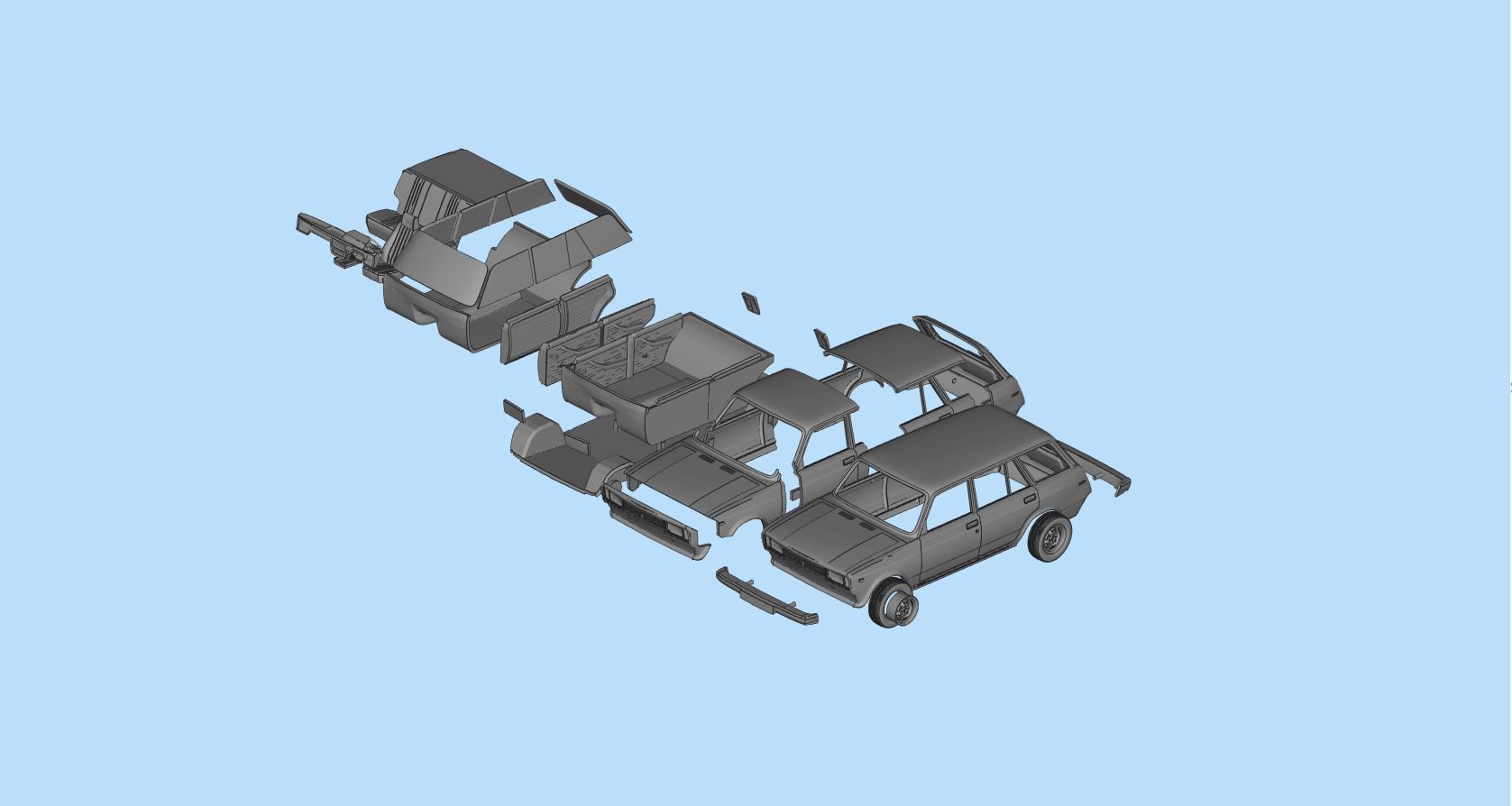 PrintablesSTL Lada Riva Nova Signet 2104 Classic Cars 3D print model_2
