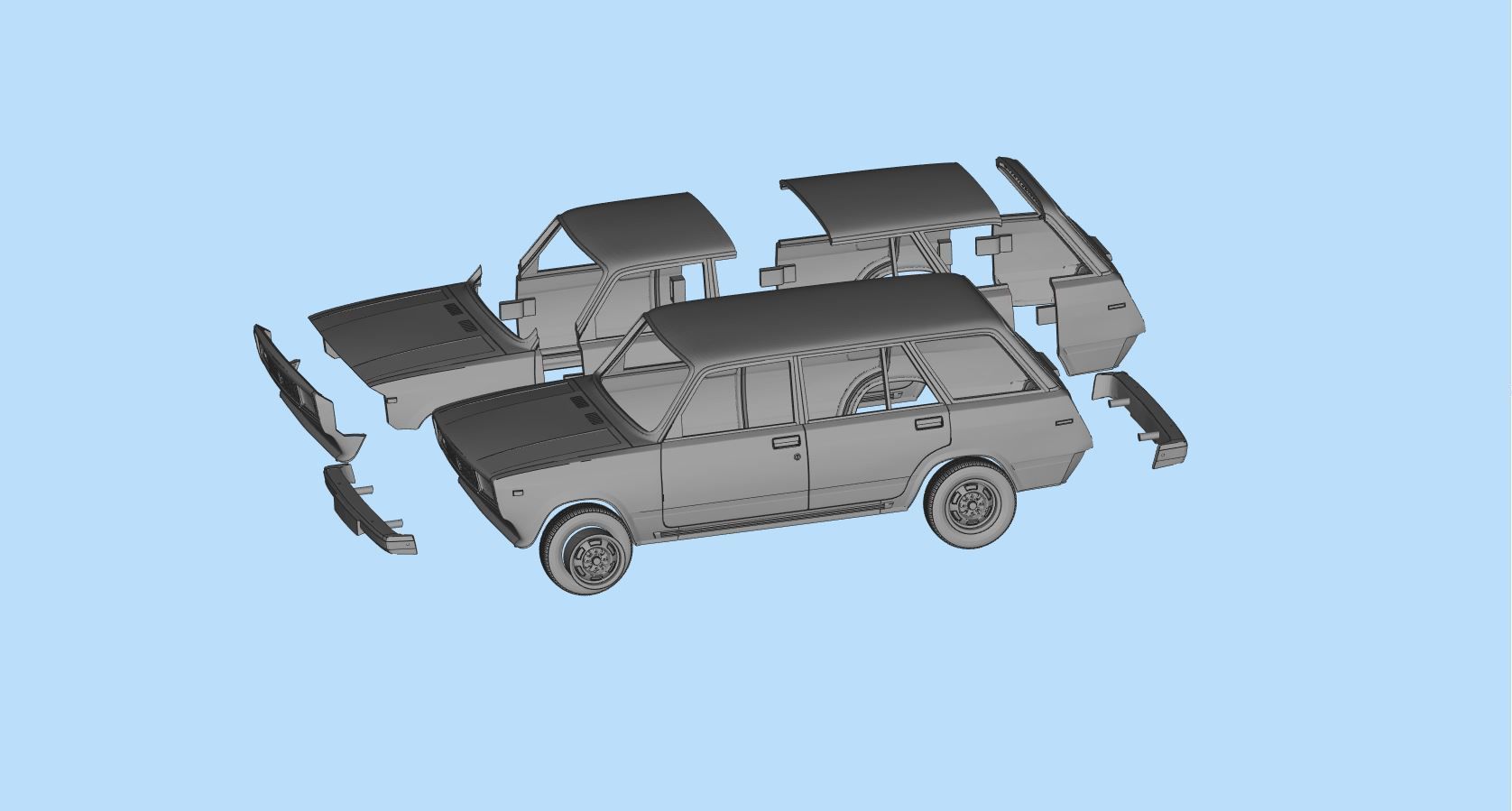PrintablesSTL Lada Riva Nova Signet 2104 Classic Cars 3D print model_4
