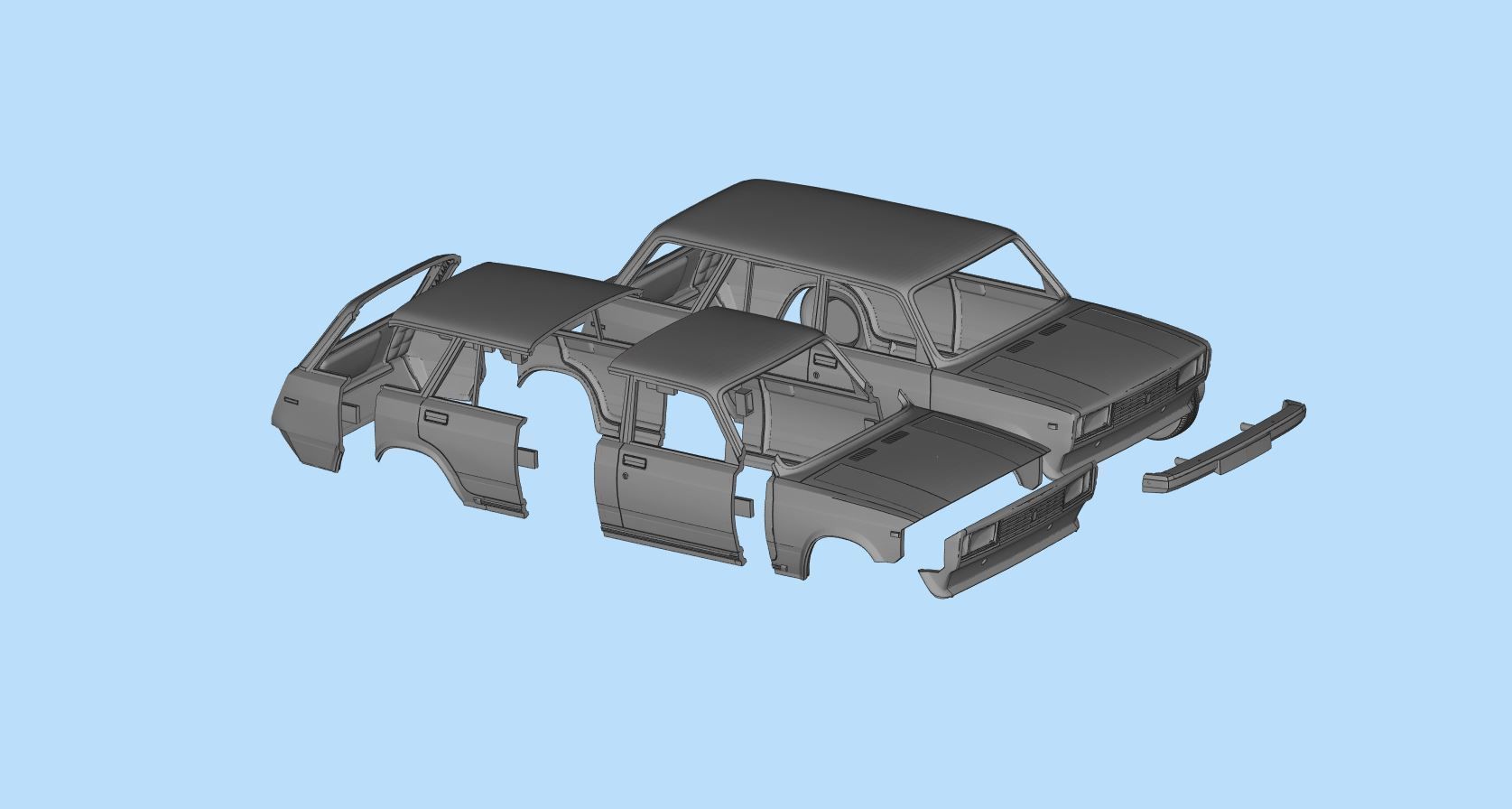 PrintablesSTL Lada Riva Nova Signet 2104 Classic Cars 3D print model_8