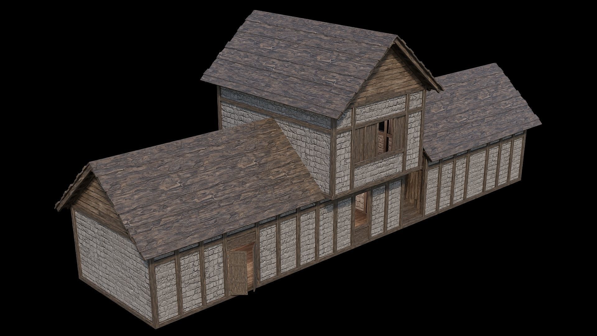 Medieval Village Pack - 6 Assets - 4K Textures Game Ready Low-poly 3D model_18