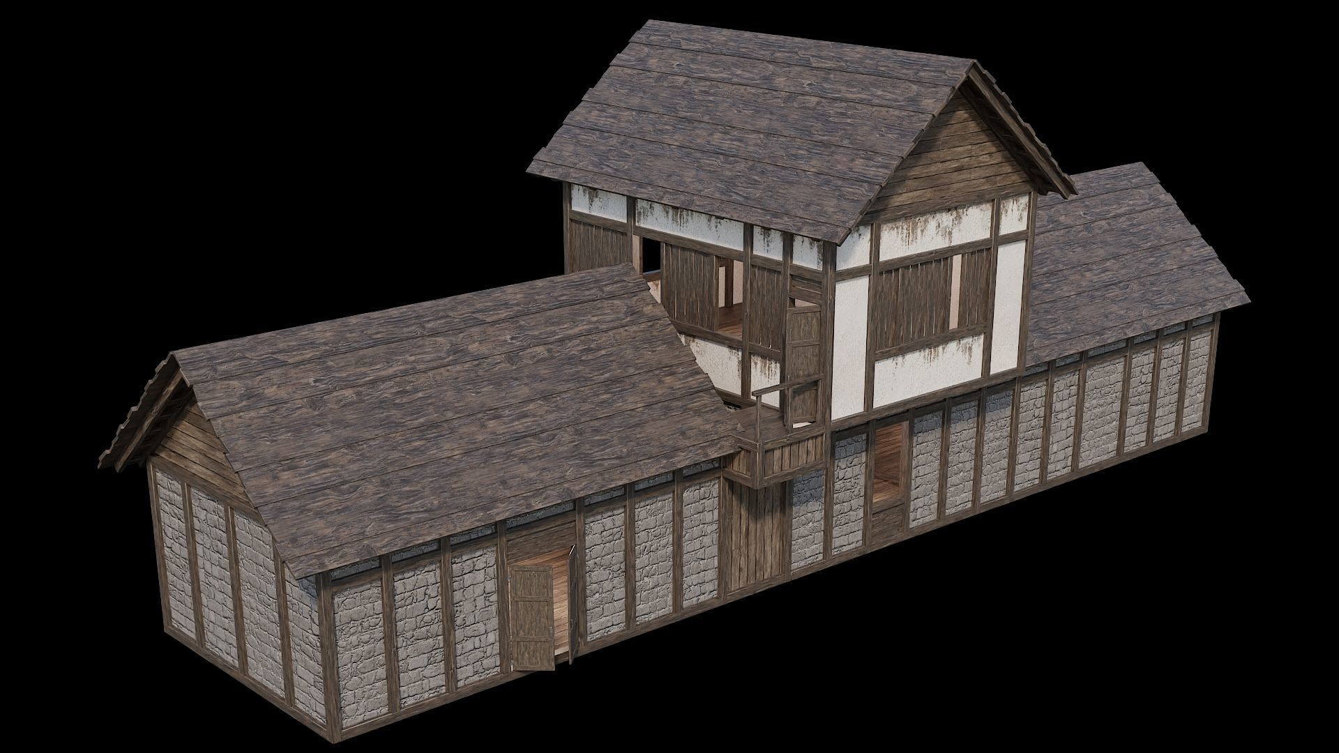 Medieval Village Pack - 6 Assets - 4K Textures Game Ready Low-poly 3D model_25