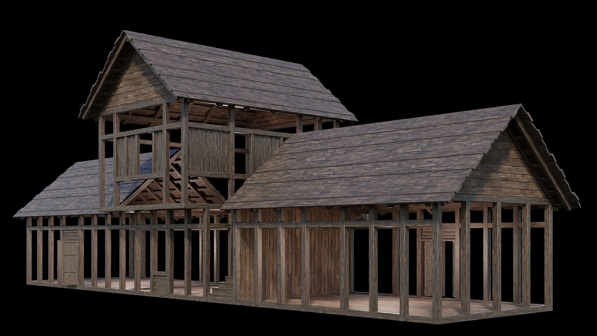 Medieval Village Pack - 6 Assets - 4K Textures Game Ready Low-poly 3D model_35