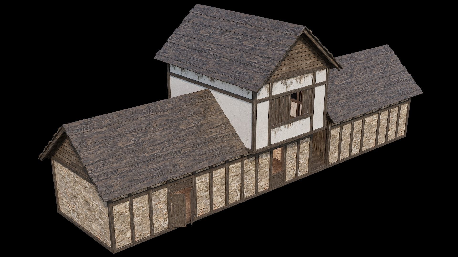 Medieval Village Pack - 6 Assets - 4K Textures Game Ready Low-poly 3D model_30