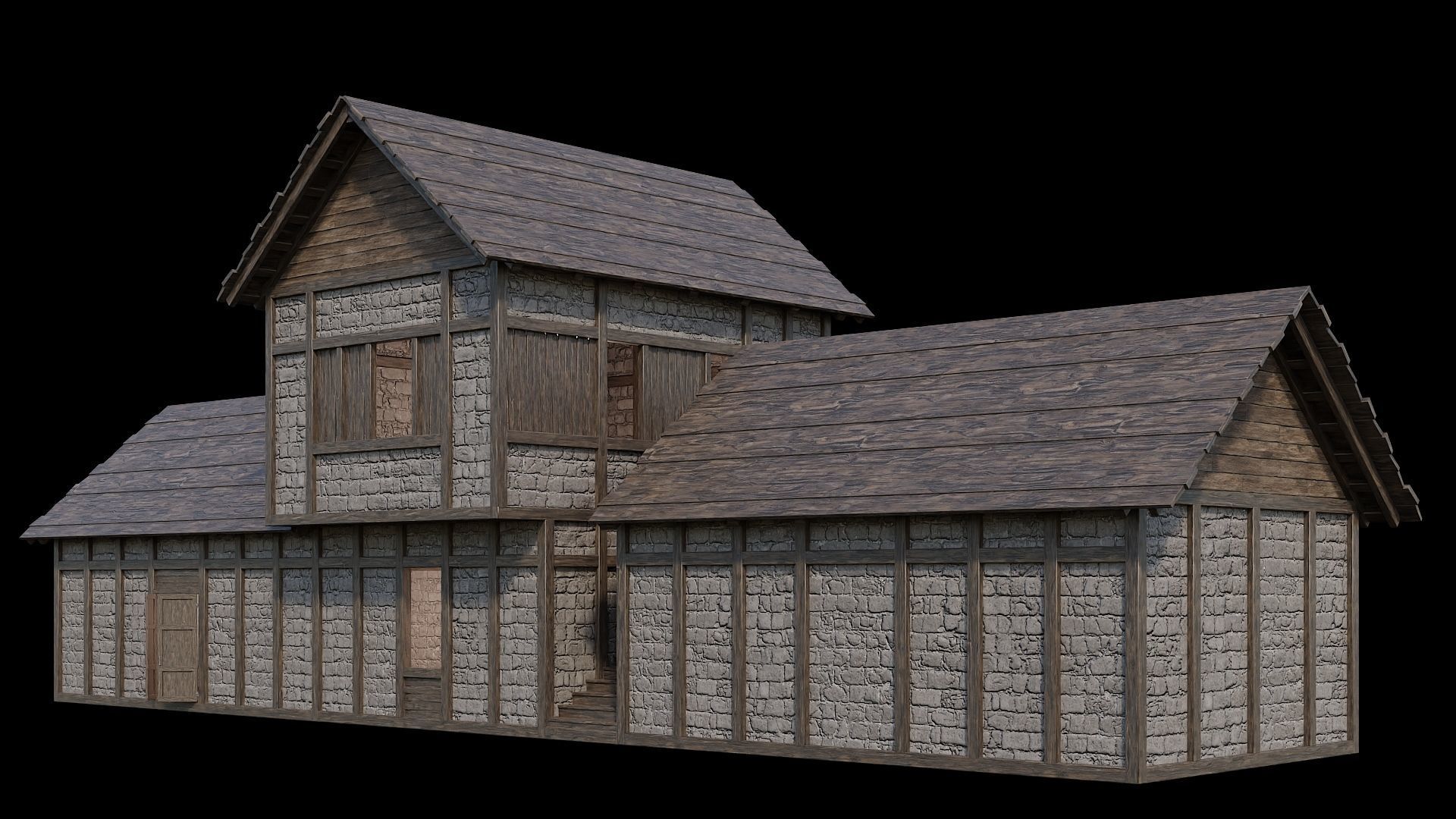 Medieval Village Pack - 6 Assets - 4K Textures Game Ready Low-poly 3D model_17