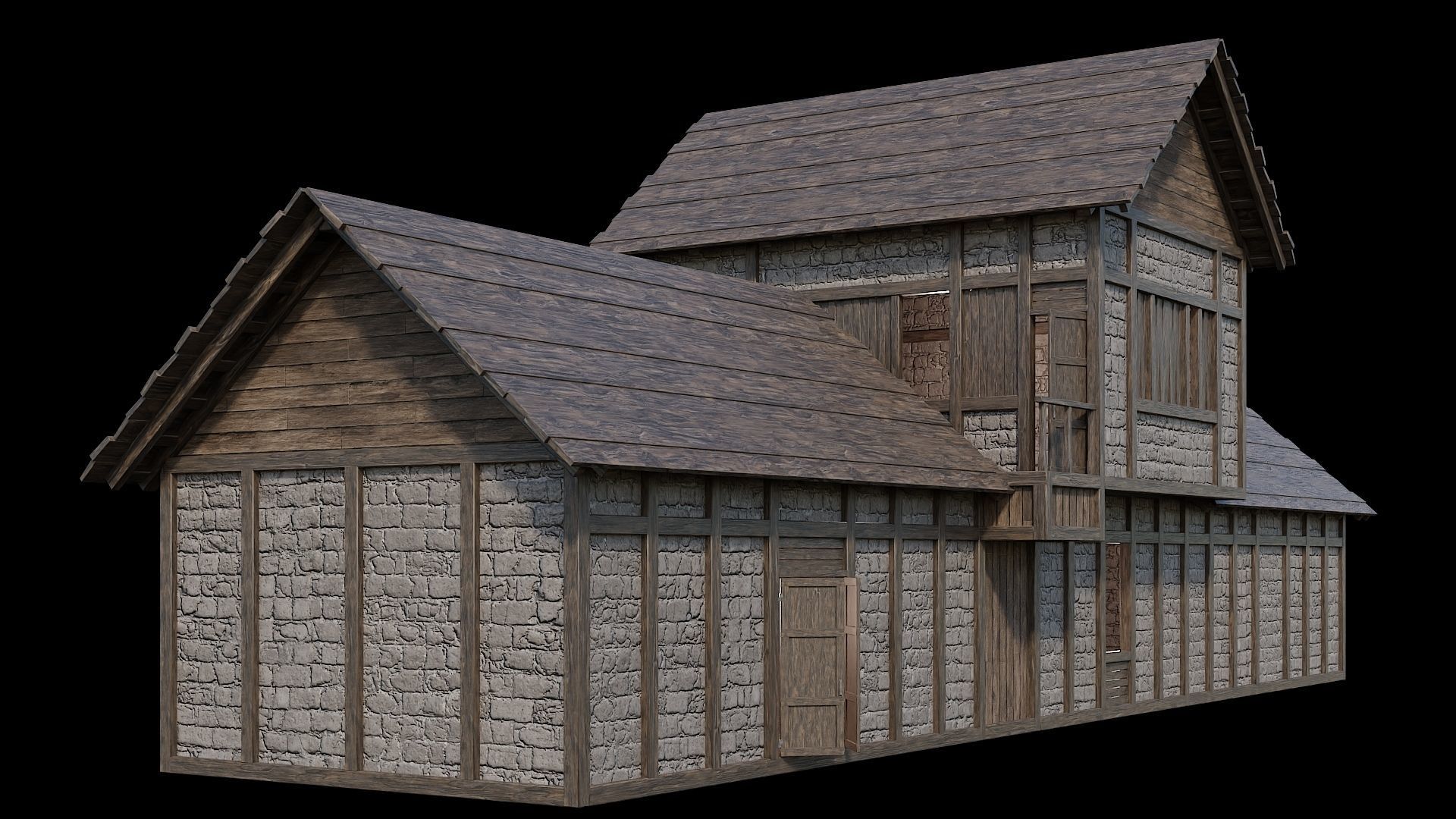 Medieval Village Pack - 6 Assets - 4K Textures Game Ready Low-poly 3D model_16