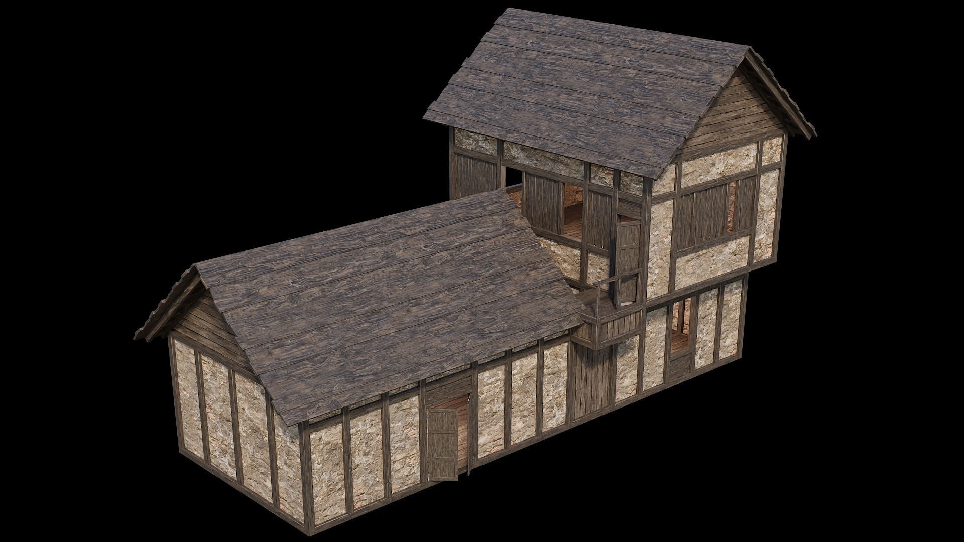 Medieval Village Pack - 6 Assets - 4K Textures Game Ready Low-poly 3D model_13