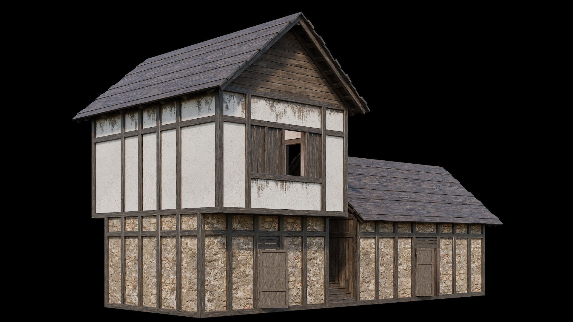 Medieval Village Pack - 6 Assets - 4K Textures Game Ready Low-poly 3D model_26