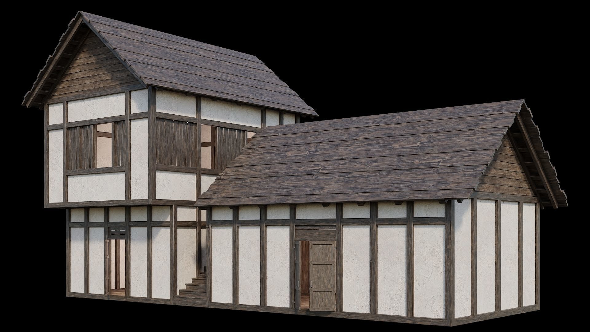 Medieval Village Pack - 6 Assets - 4K Textures Game Ready Low-poly 3D model_4