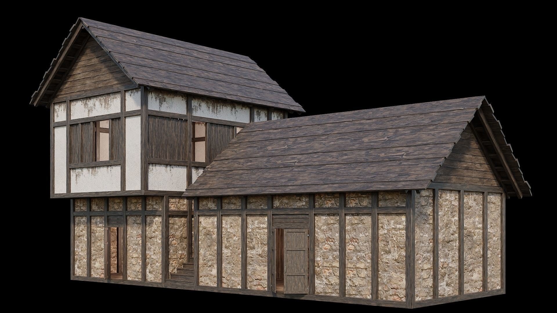 Medieval Village Pack - 6 Assets - 4K Textures Game Ready Low-poly 3D model_29