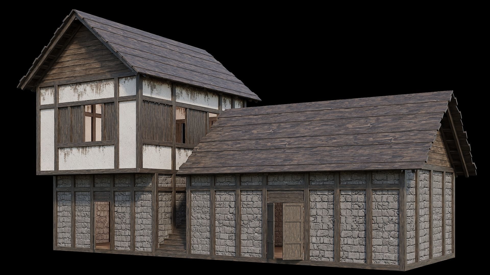 Medieval Village Pack - 6 Assets - 4K Textures Game Ready Low-poly 3D model_23