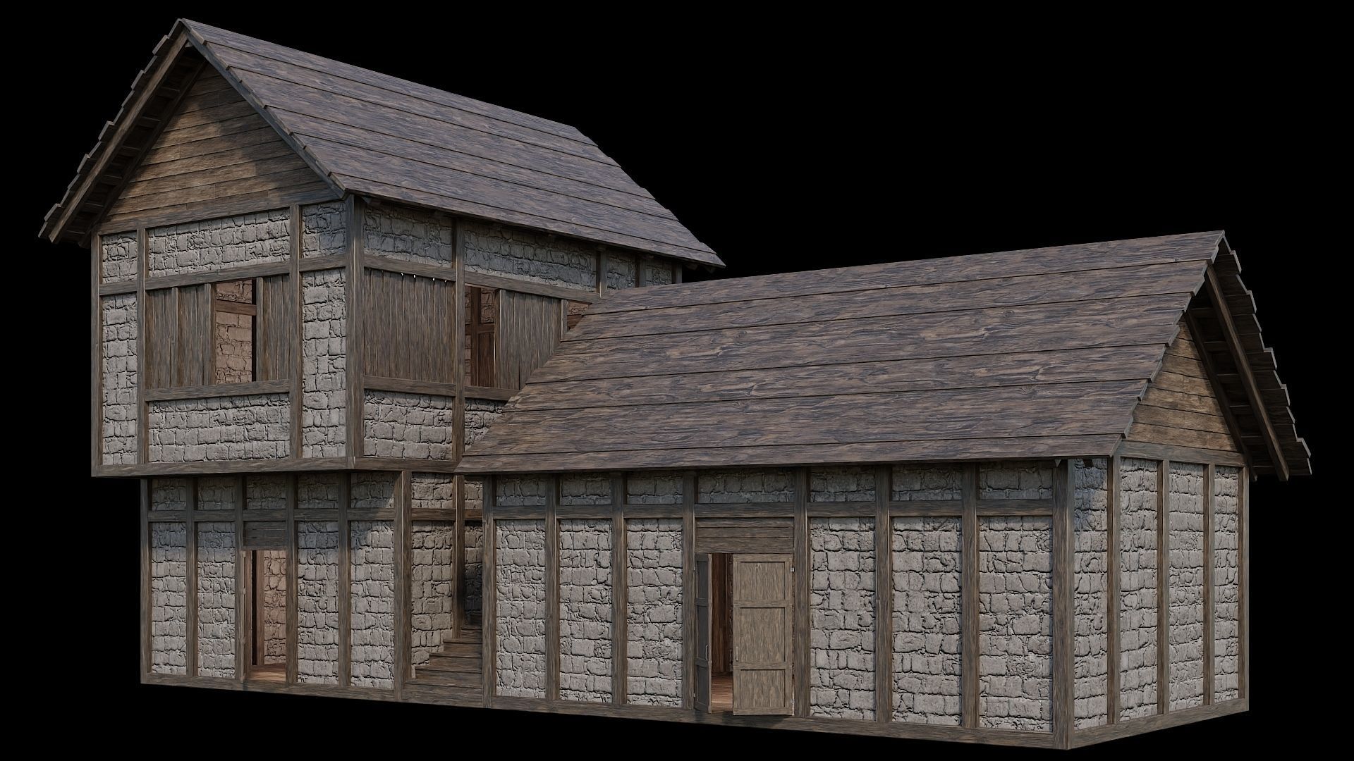 Medieval Village Pack - 6 Assets - 4K Textures Game Ready Low-poly 3D model_17