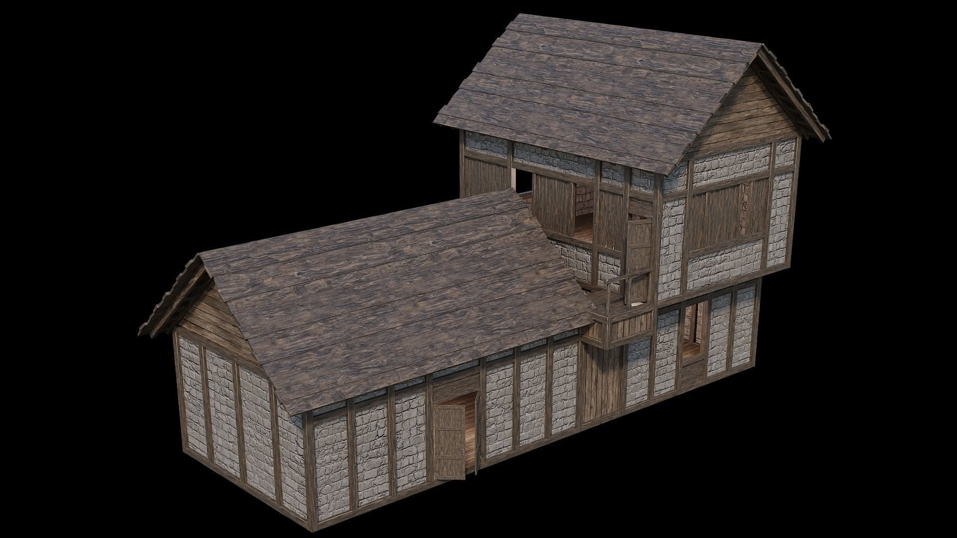 Medieval Village Pack - 6 Assets - 4K Textures Game Ready Low-poly 3D model_19