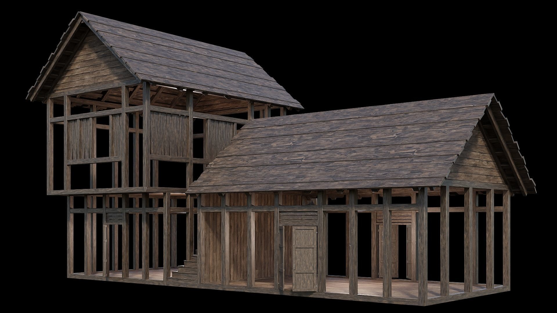 Medieval Village Pack - 6 Assets - 4K Textures Game Ready Low-poly 3D model_35