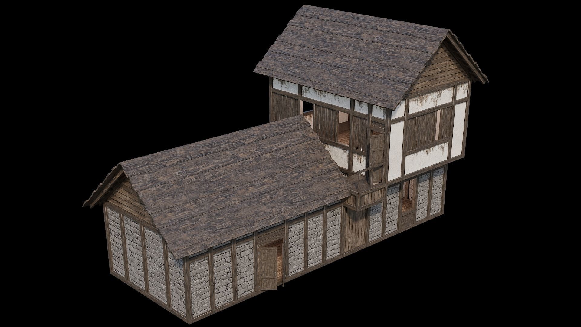 Medieval Village Pack - 6 Assets - 4K Textures Game Ready Low-poly 3D model_25