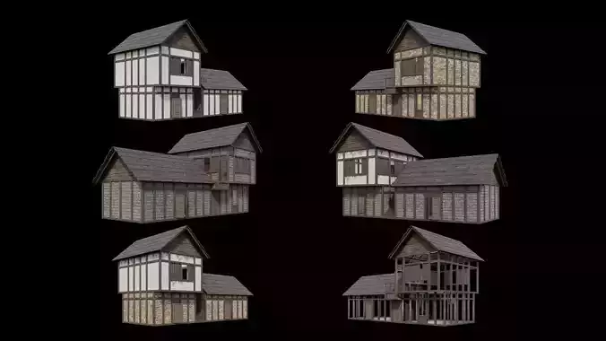 Medieval Village Pack  - 6 Assets - 4K Textures Game Ready