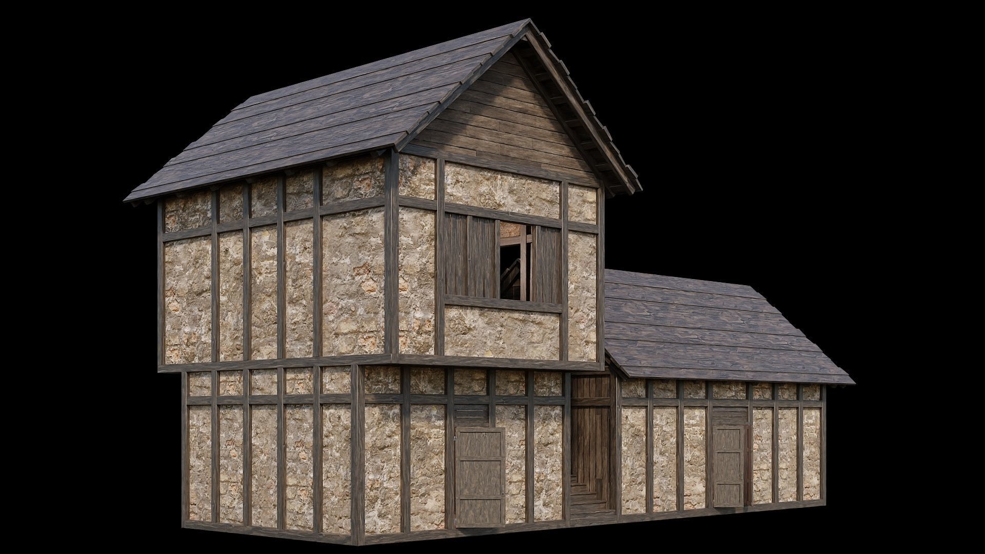 Medieval Village Pack - 6 Assets - 4K Textures Game Ready Low-poly 3D model_8