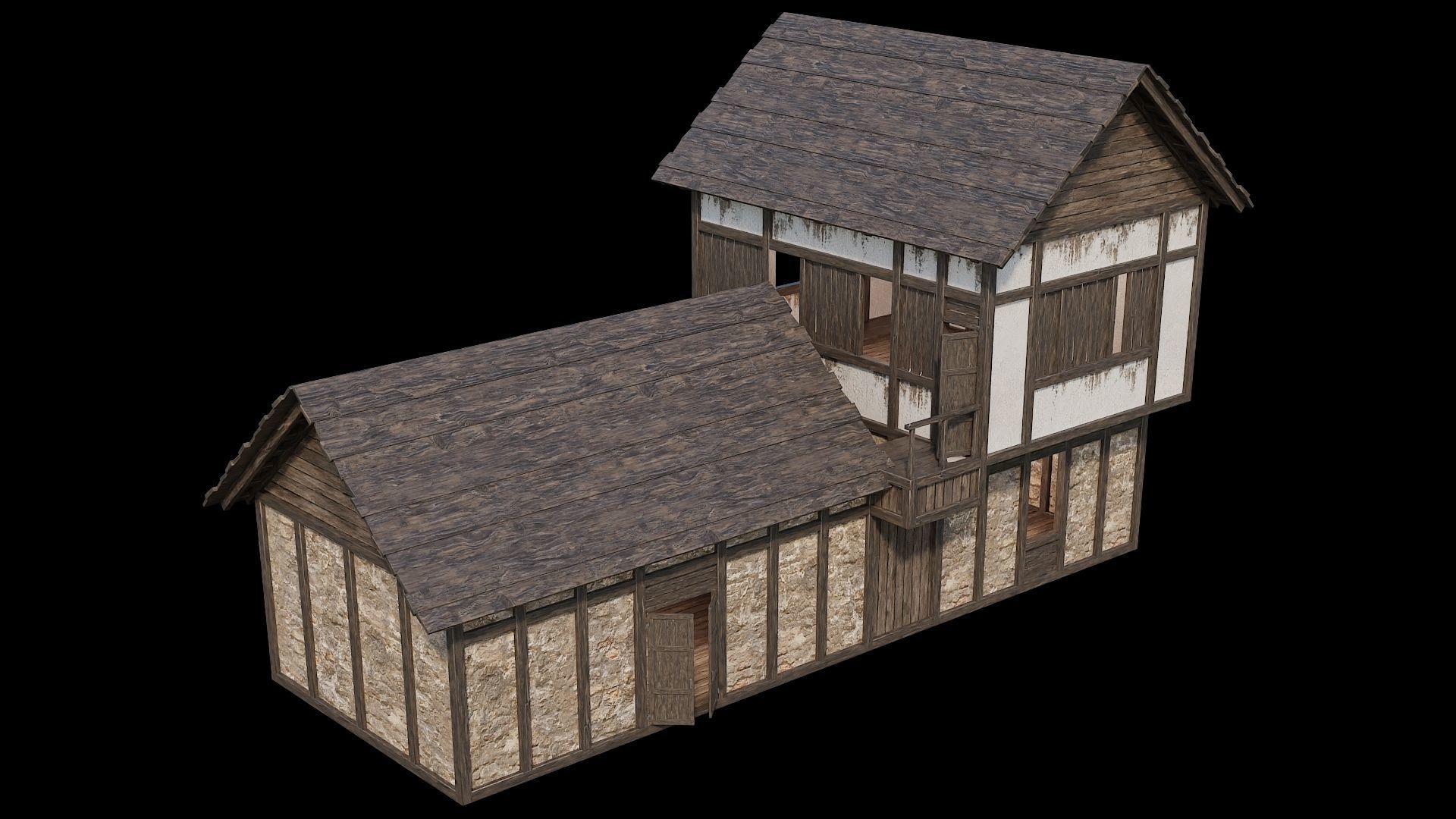 Medieval Village Pack - 6 Assets - 4K Textures Game Ready Low-poly 3D model_31