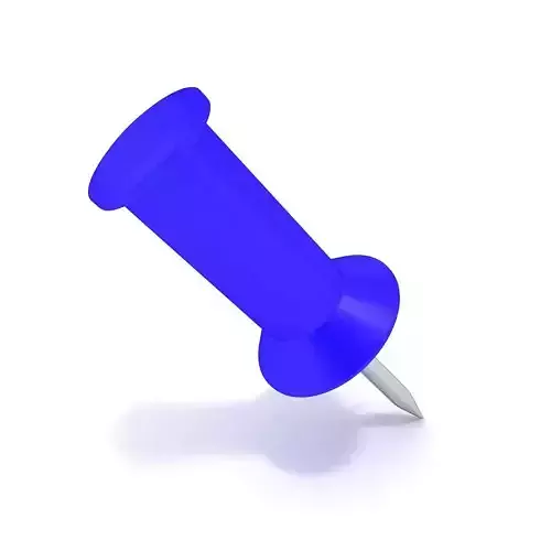 blue push pin 3D model