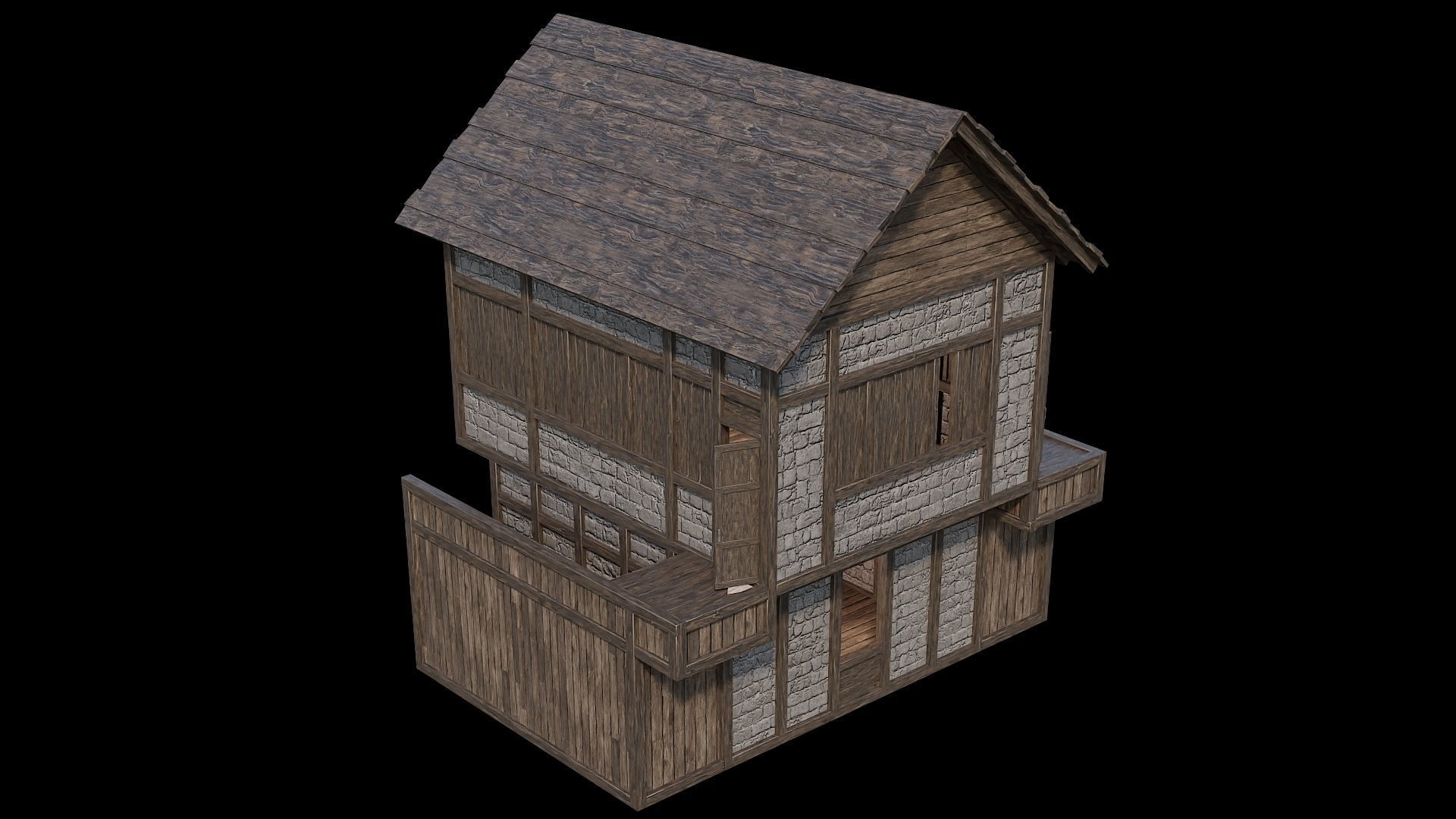 Medieval Village Pack  - 6 Assets - 4K Textures Game Ready Low-poly 3D model_19