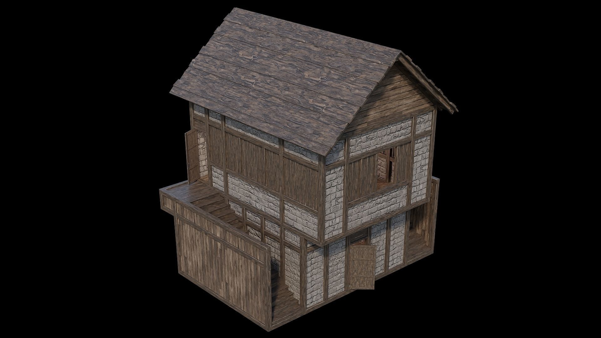 Medieval Village Pack  - 6 Assets - 4K Textures Game Ready Low-poly 3D model_18