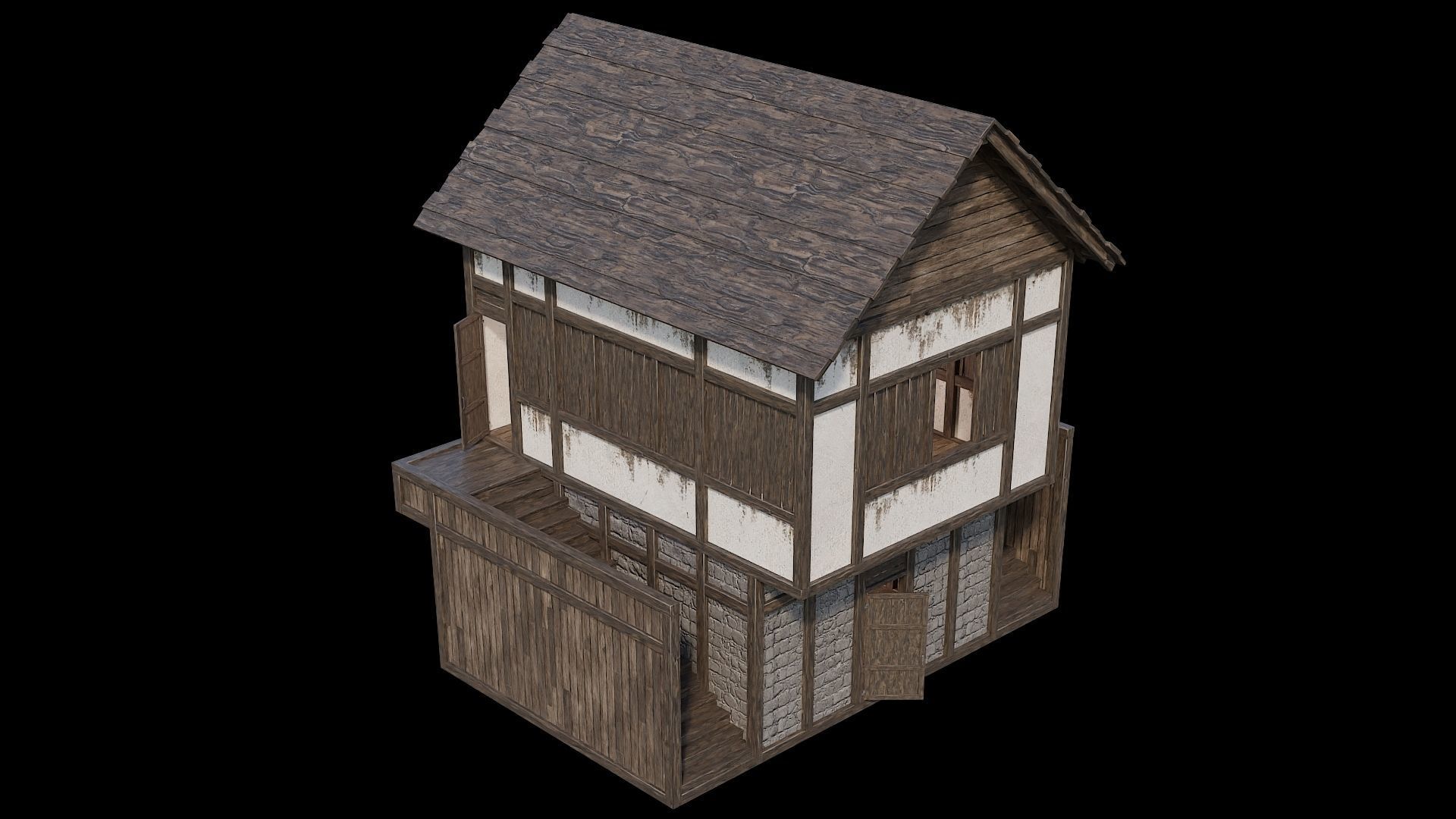 Medieval Village Pack  - 6 Assets - 4K Textures Game Ready Low-poly 3D model_24