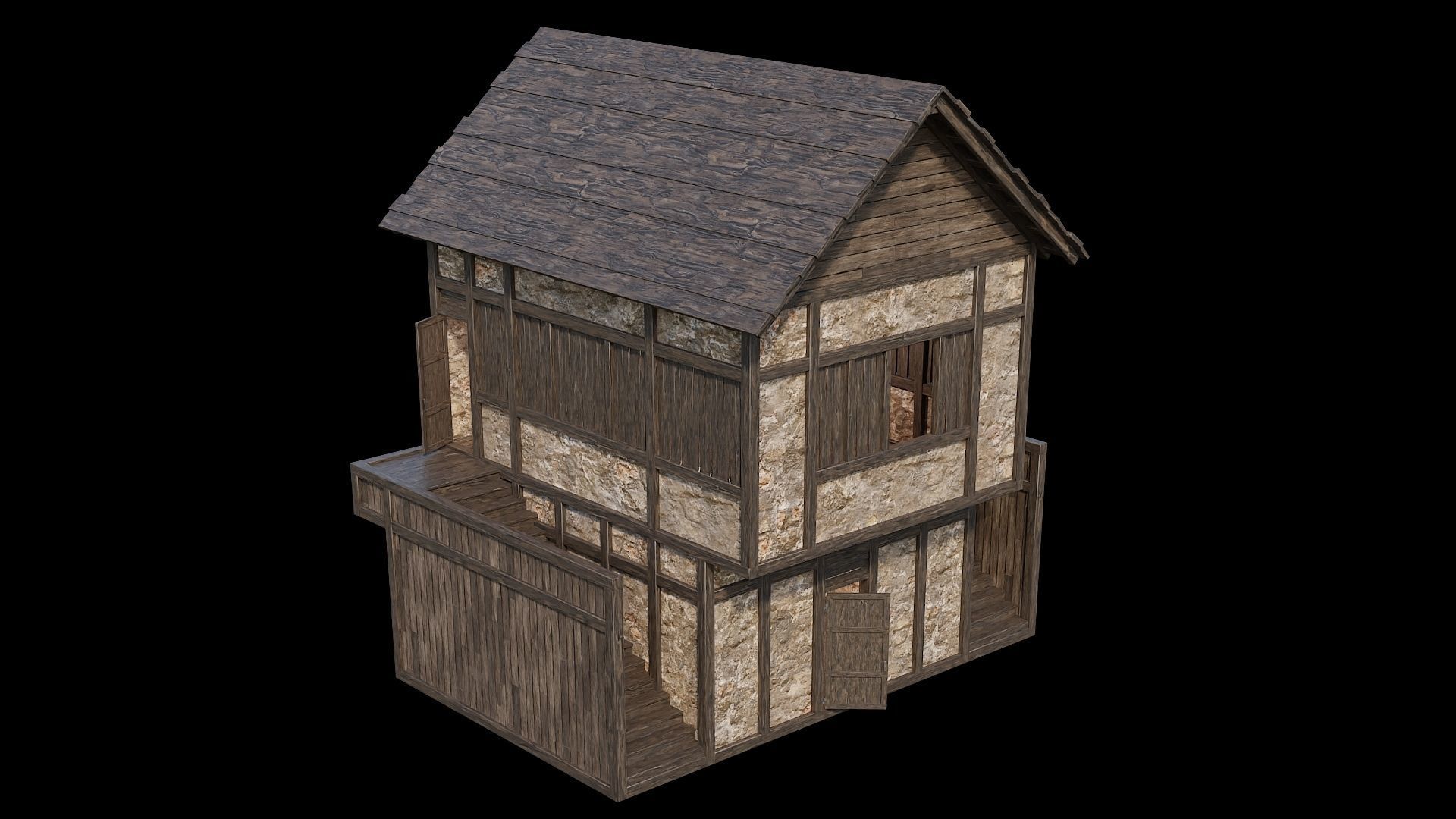 Medieval Village Pack  - 6 Assets - 4K Textures Game Ready Low-poly 3D model_12