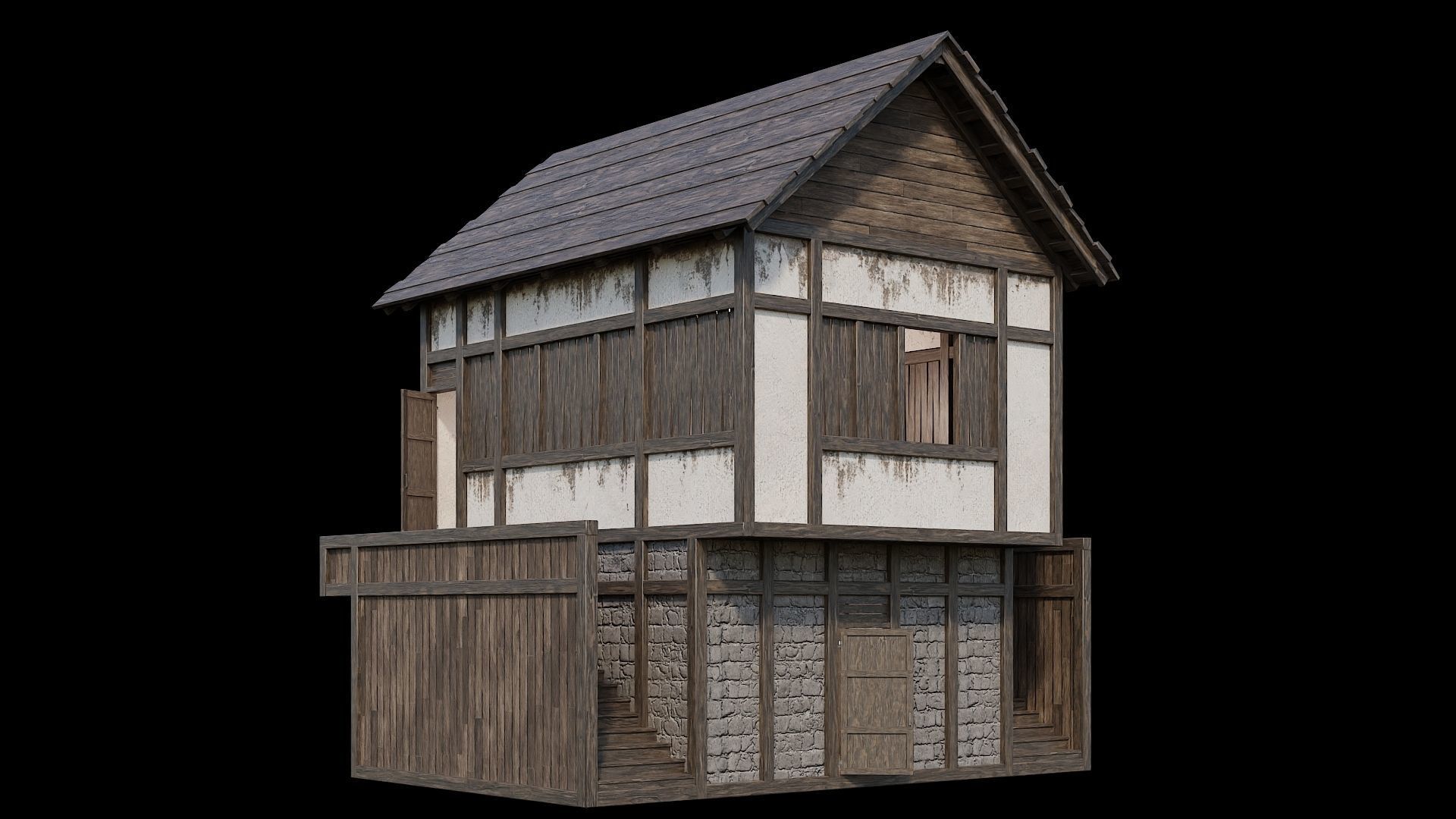 Medieval Village Pack  - 6 Assets - 4K Textures Game Ready Low-poly 3D model_20