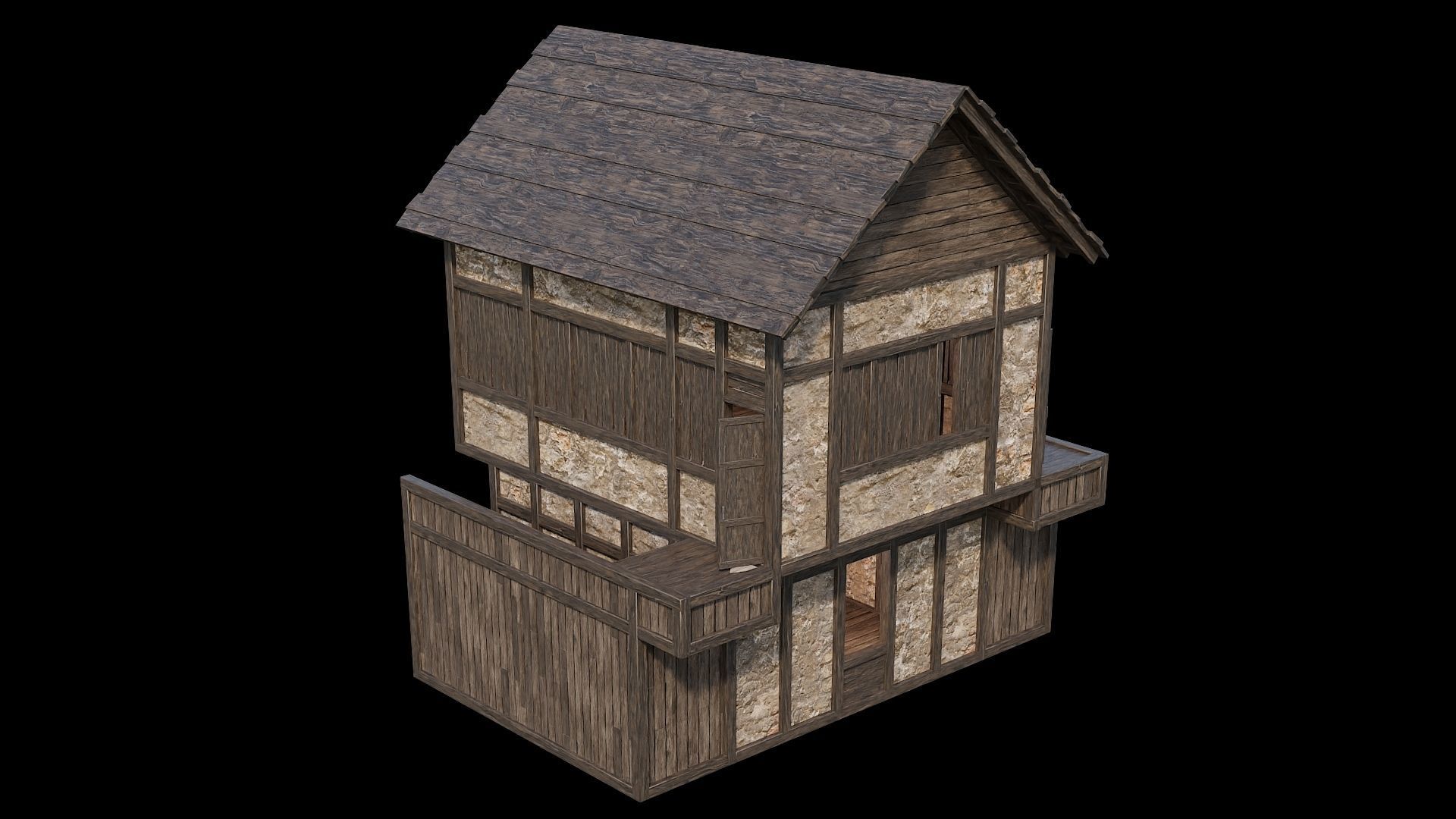 Medieval Village Pack  - 6 Assets - 4K Textures Game Ready Low-poly 3D model_13