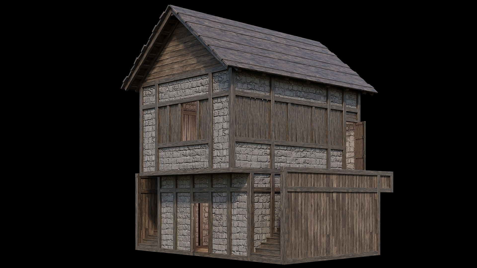 Medieval Village Pack  - 6 Assets - 4K Textures Game Ready Low-poly 3D model_17
