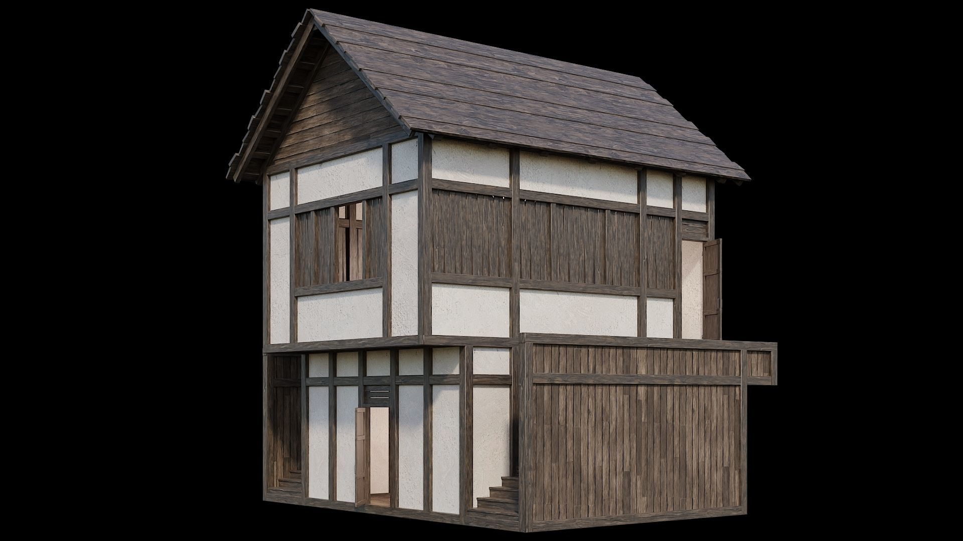 Medieval Village Pack  - 6 Assets - 4K Textures Game Ready Low-poly 3D model_4