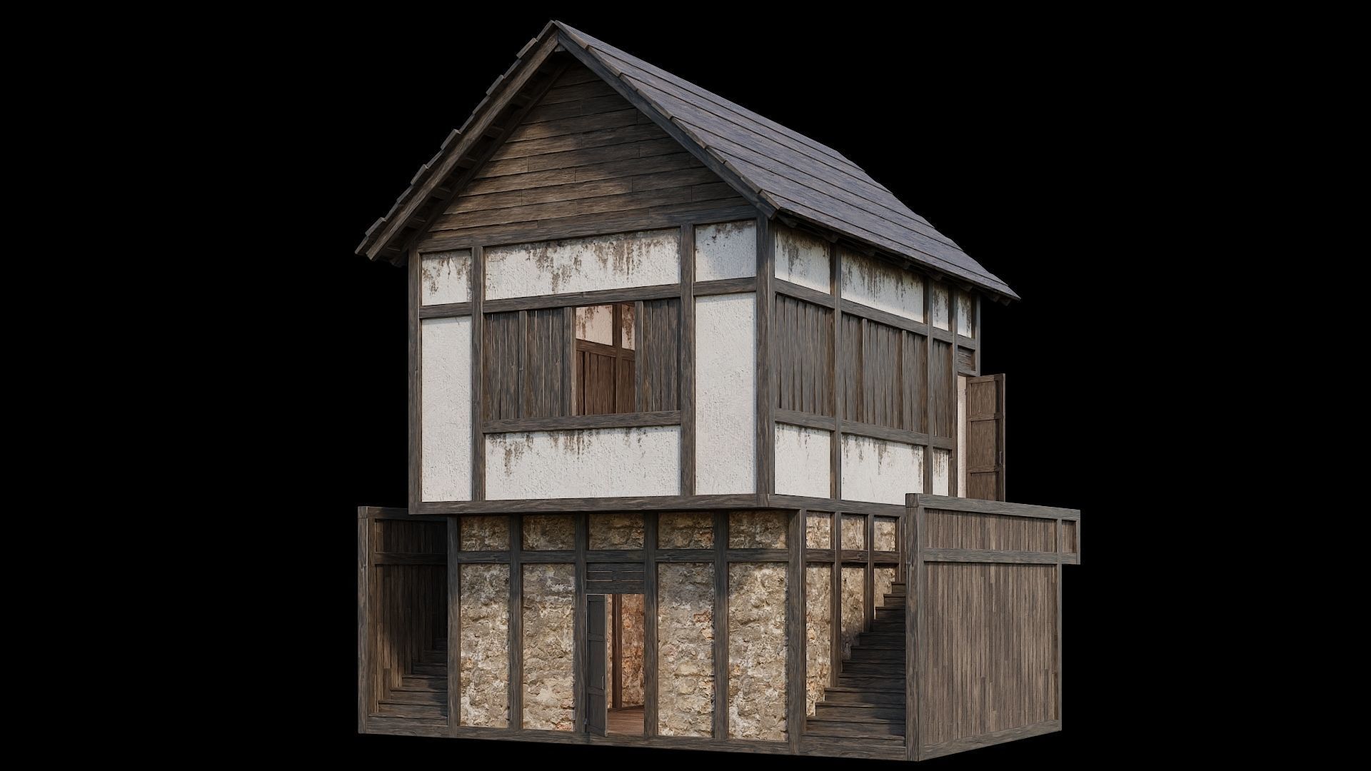 Medieval Village Pack  - 6 Assets - 4K Textures Game Ready Low-poly 3D model_29