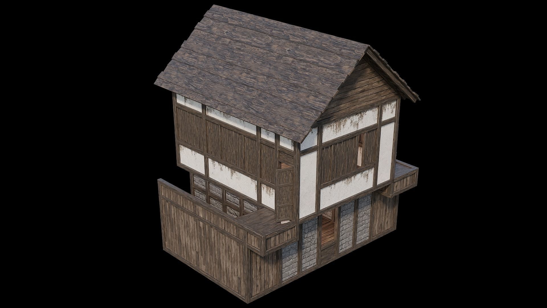 Medieval Village Pack  - 6 Assets - 4K Textures Game Ready Low-poly 3D model_25