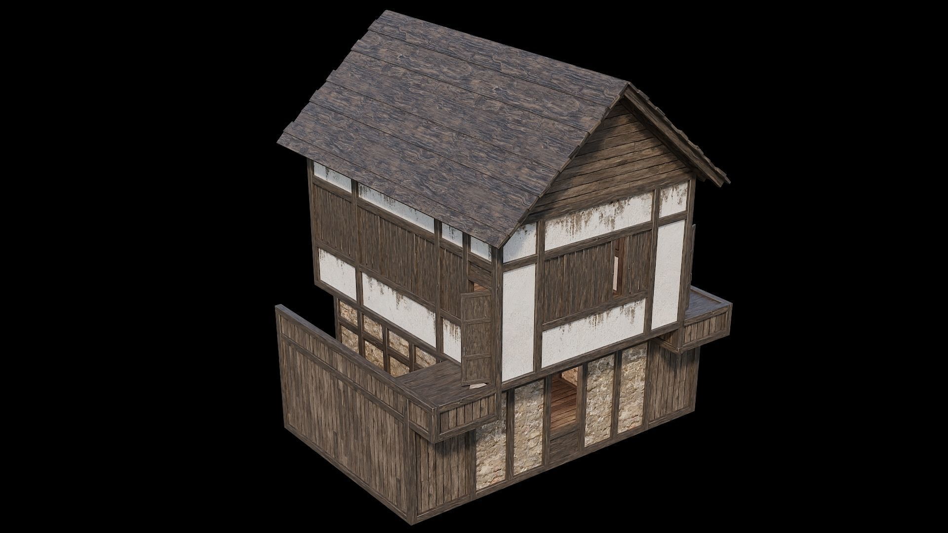 Medieval Village Pack  - 6 Assets - 4K Textures Game Ready Low-poly 3D model_31