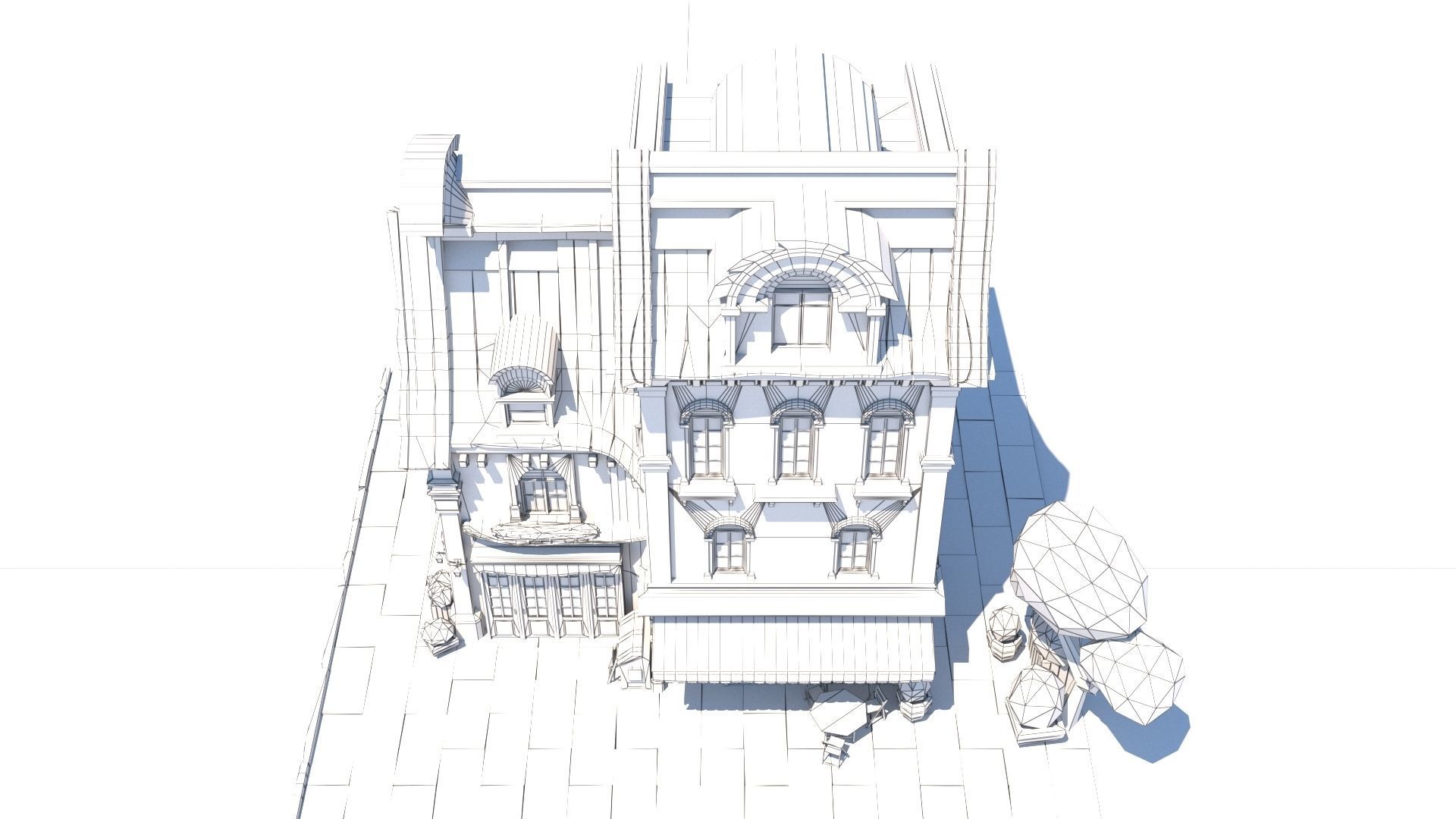 Stylized Beautiful Street Town House-02  wiht PBR Textures Low-poly 3D model_38