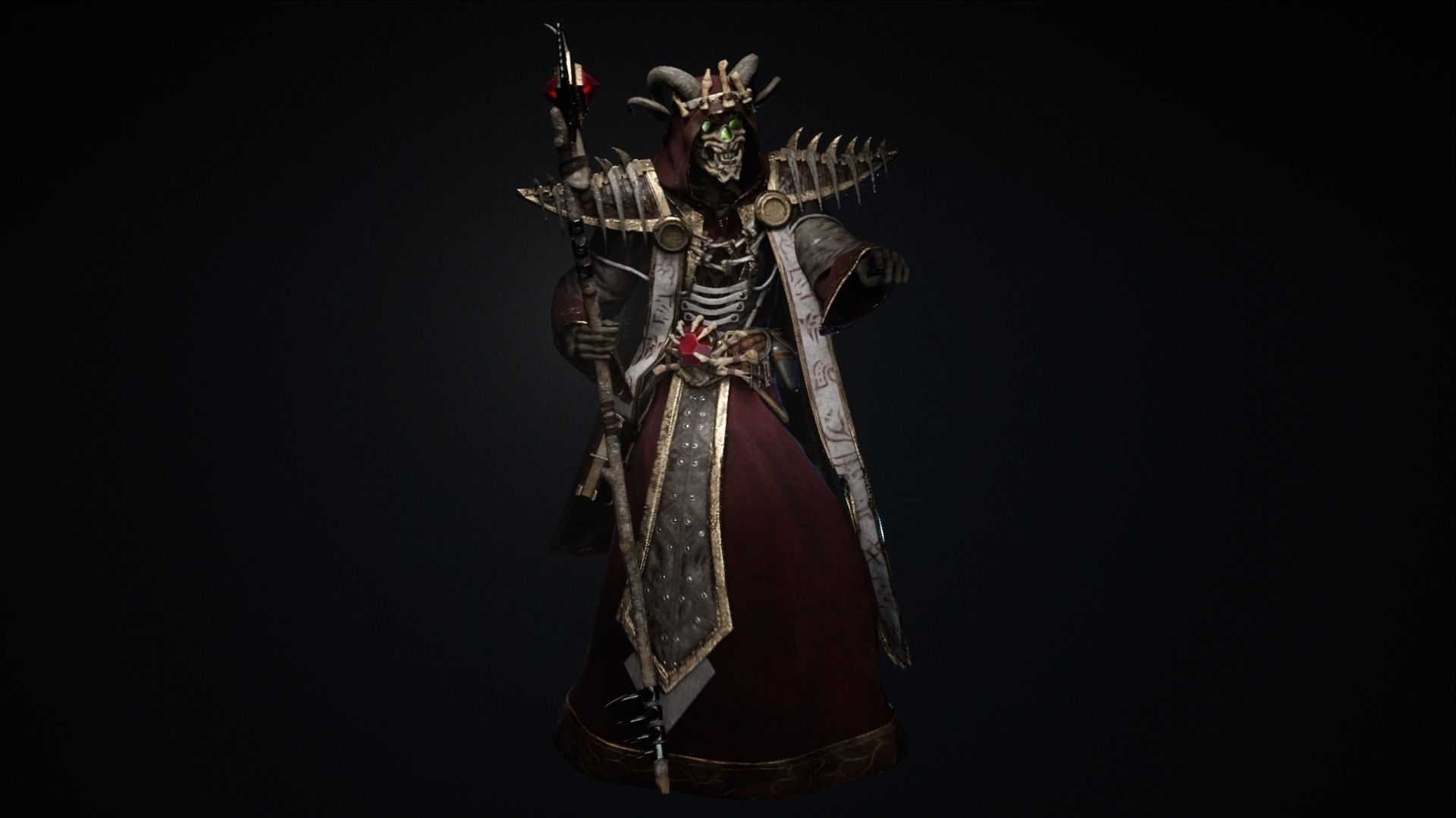 Undead Lich Low-poly 3D model_4