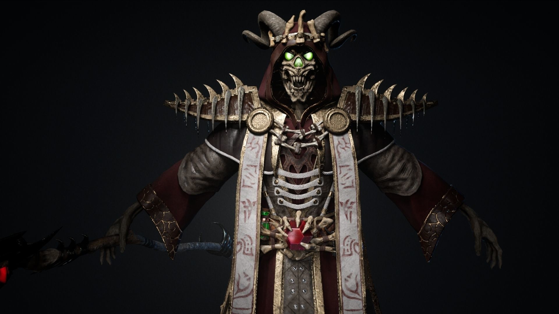 Undead Lich Low-poly 3D model_3