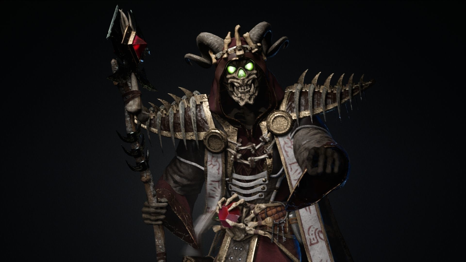 Undead Lich Low-poly 3D model_5